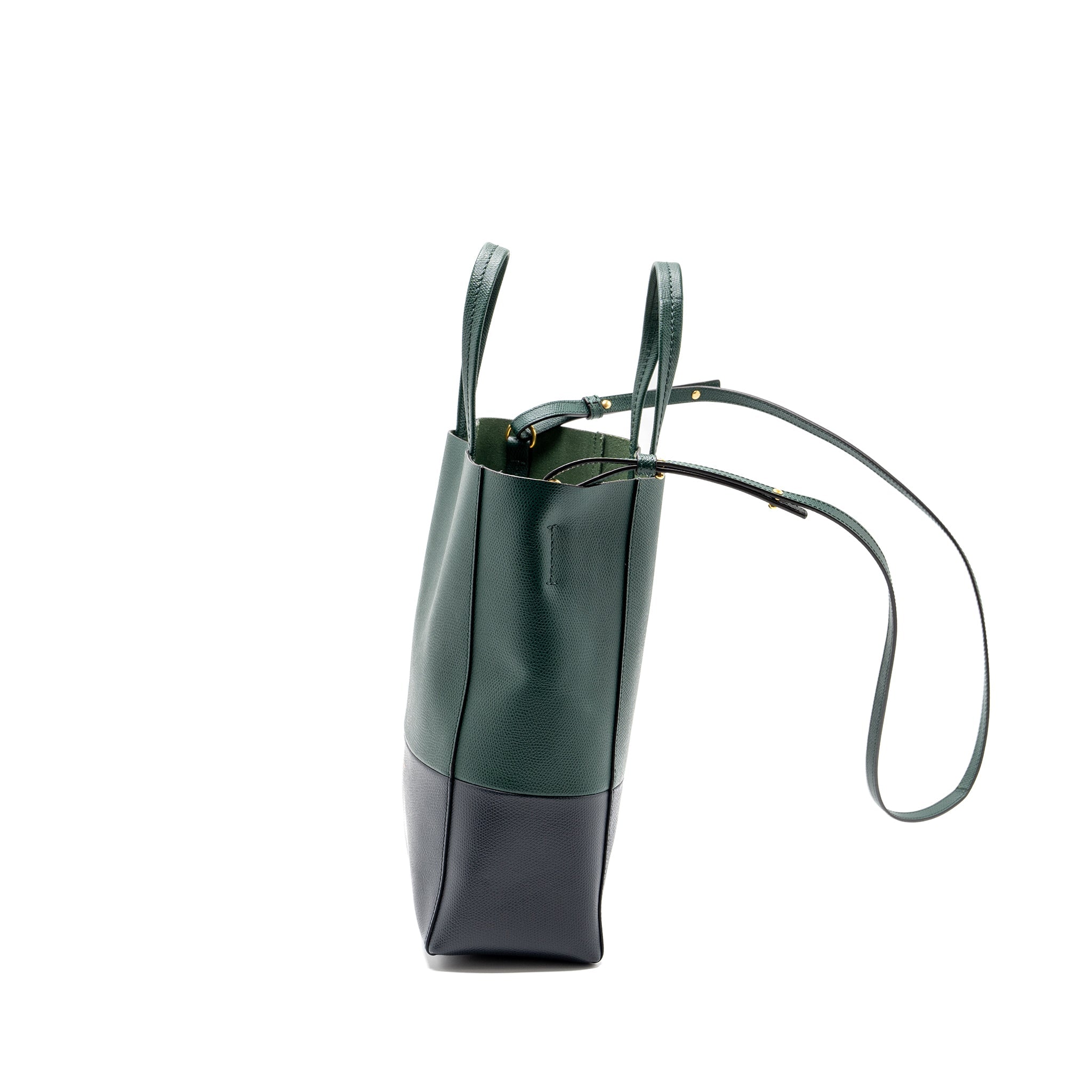 CELINE VERTICAL CABAS CALFSKIN GREEN / NAVY GHW