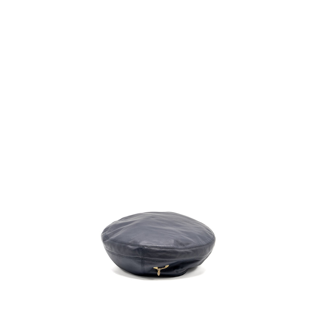 HERMES SIZE 59 SAINT HONORE BERET LAMBSKIN MARINE