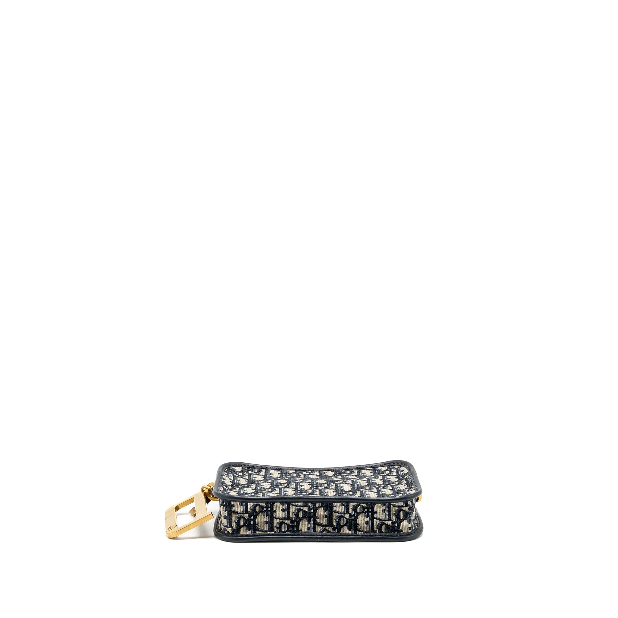 DIOR OBLIQUE DIORQUAKE CLUTCH CANVAS BLUE GHW
