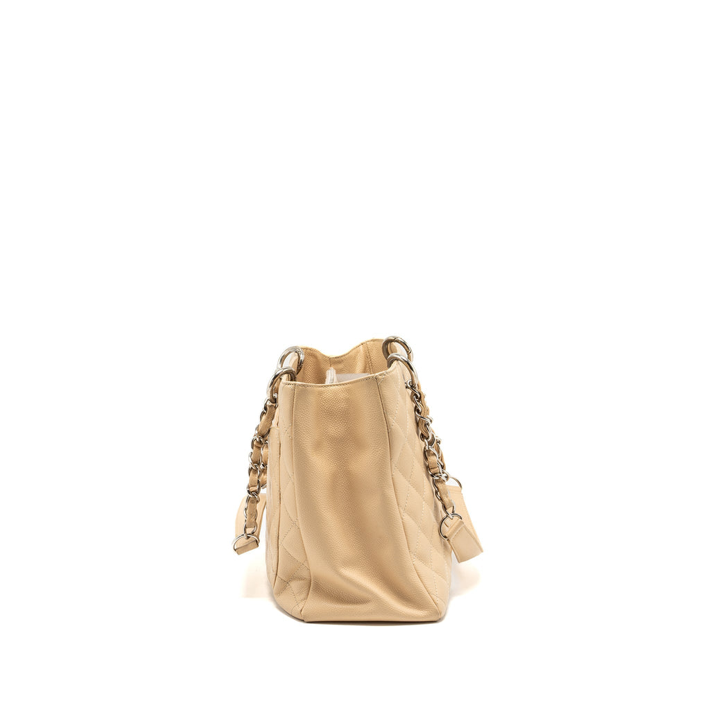 CHANEL GRAND SHOPPING TOTE BAG CAVIAR BEIGE SHW