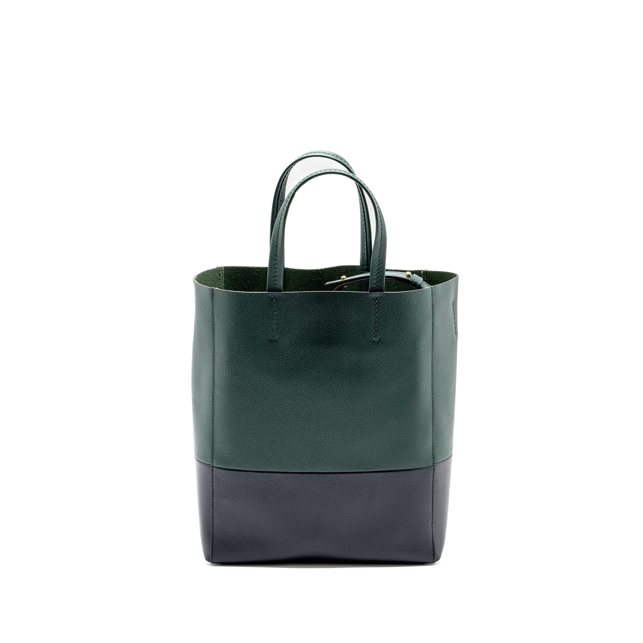 CELINE VERTICAL CABAS CALFSKIN GREEN / NAVY GHW