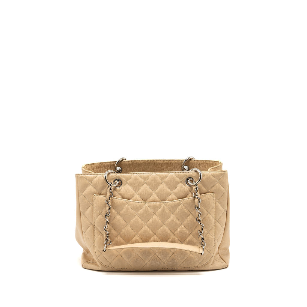 CHANEL GRAND SHOPPING TOTE BAG CAVIAR BEIGE SHW
