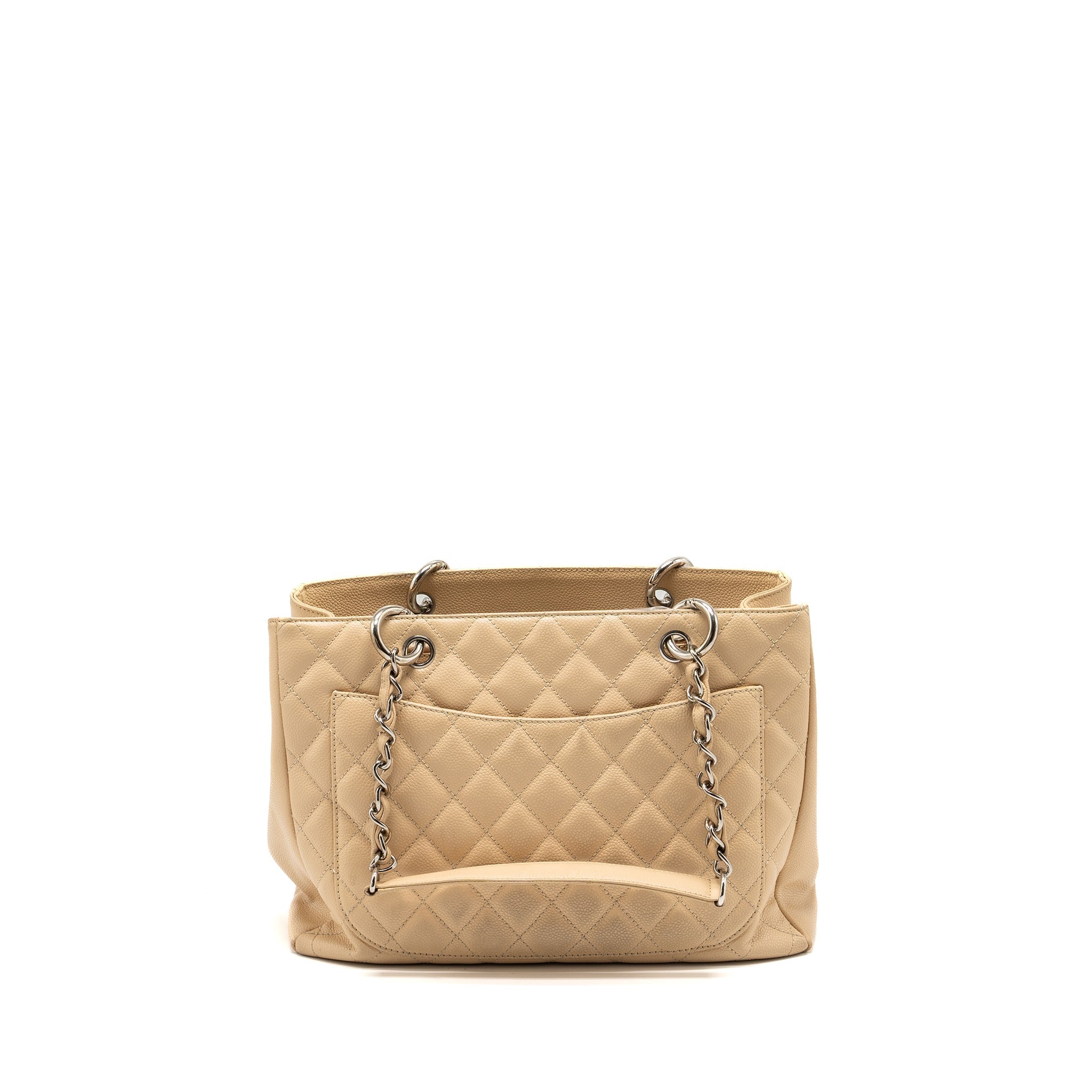 CHANEL GRAND SHOPPING TOTE BAG CAVIAR BEIGE SHW