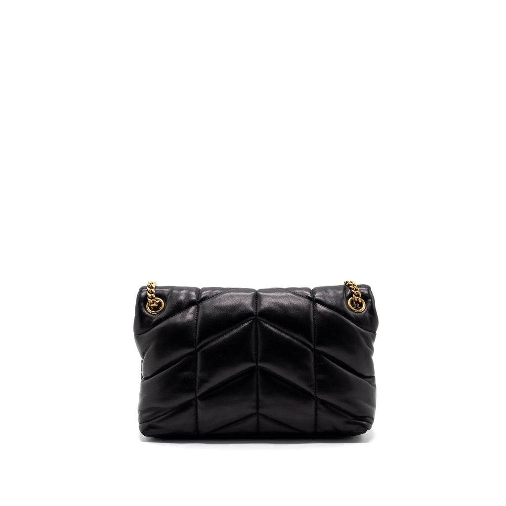 SAINT LAURENT SMALL PUFFER QUILTED NAPPA LEATHER BLACK GHW