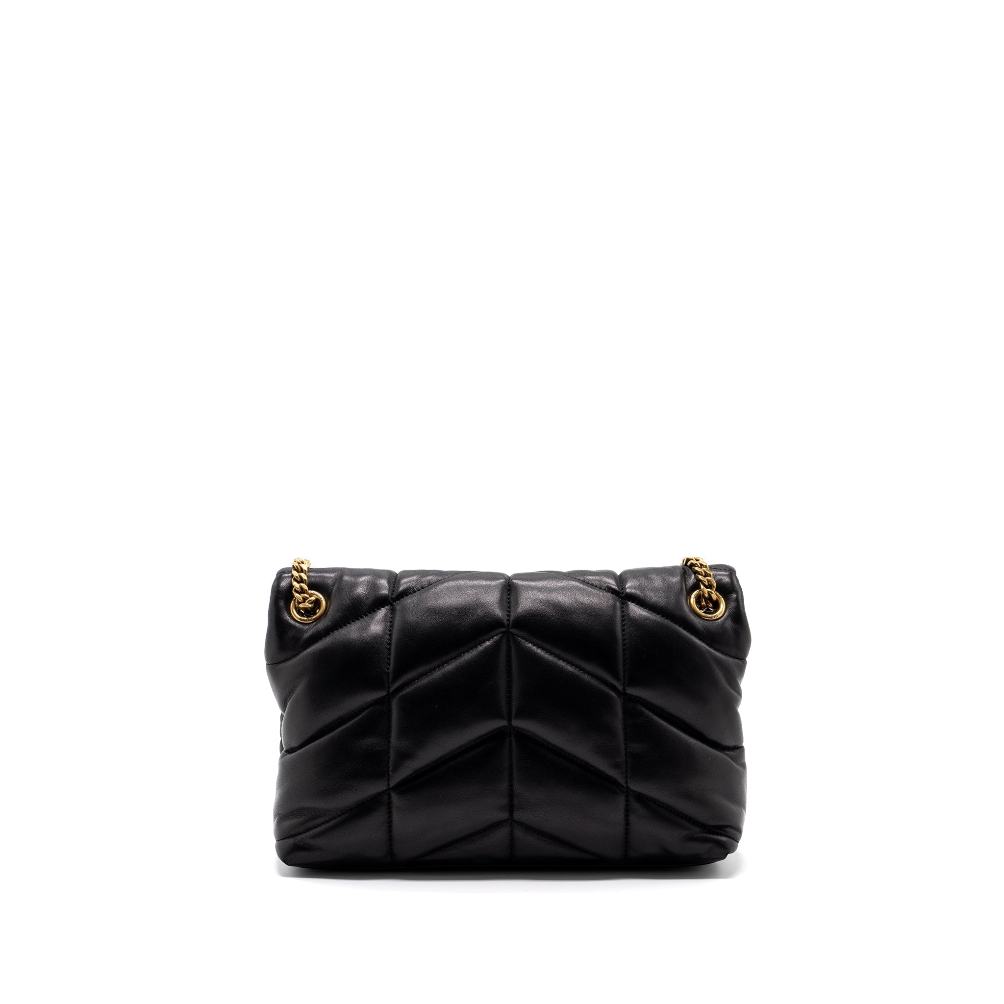 SAINT LAURENT SMALL PUFFER QUILTED NAPPA LEATHER BLACK GHW