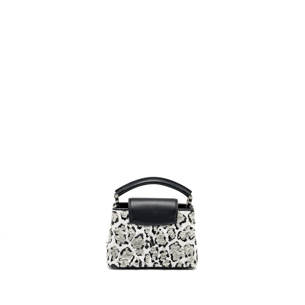 LOUIS VUITTON CAPUCINES MINI LIMITED EDITION SUQUIN / LEATHER MULTICOLOUR BLACK SHW