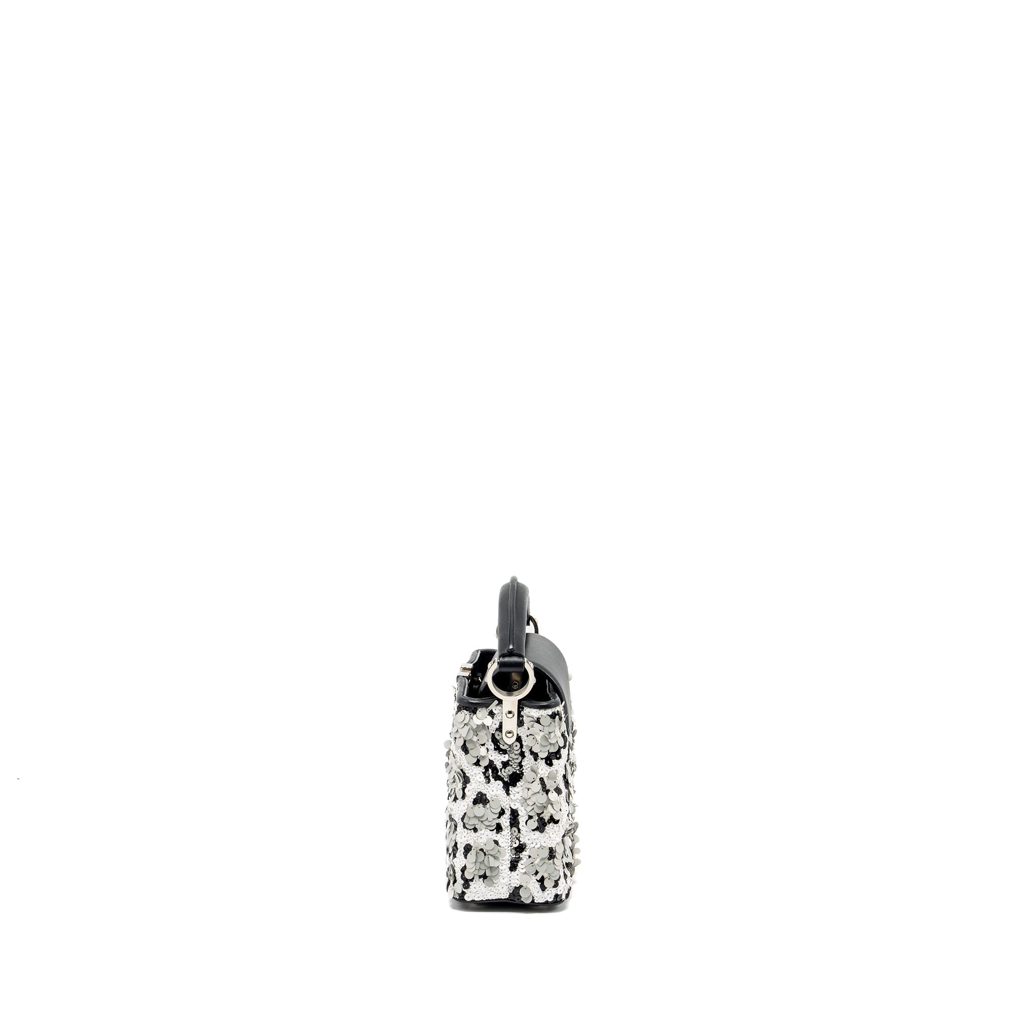LOUIS VUITTON CAPUCINES MINI LIMITED EDITION SUQUIN / LEATHER MULTICOLOUR BLACK SHW