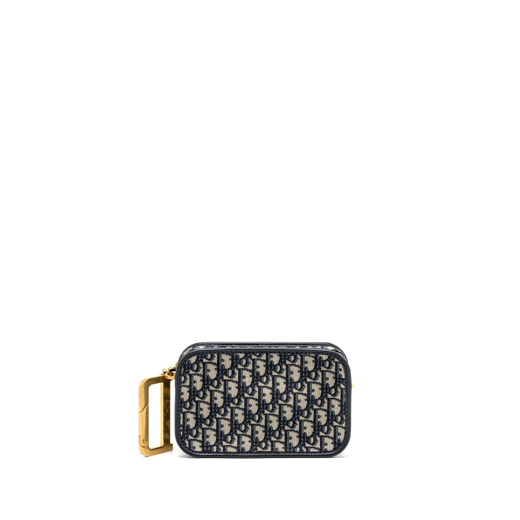 DIOR OBLIQUE DIORQUAKE CLUTCH CANVAS BLUE GHW
