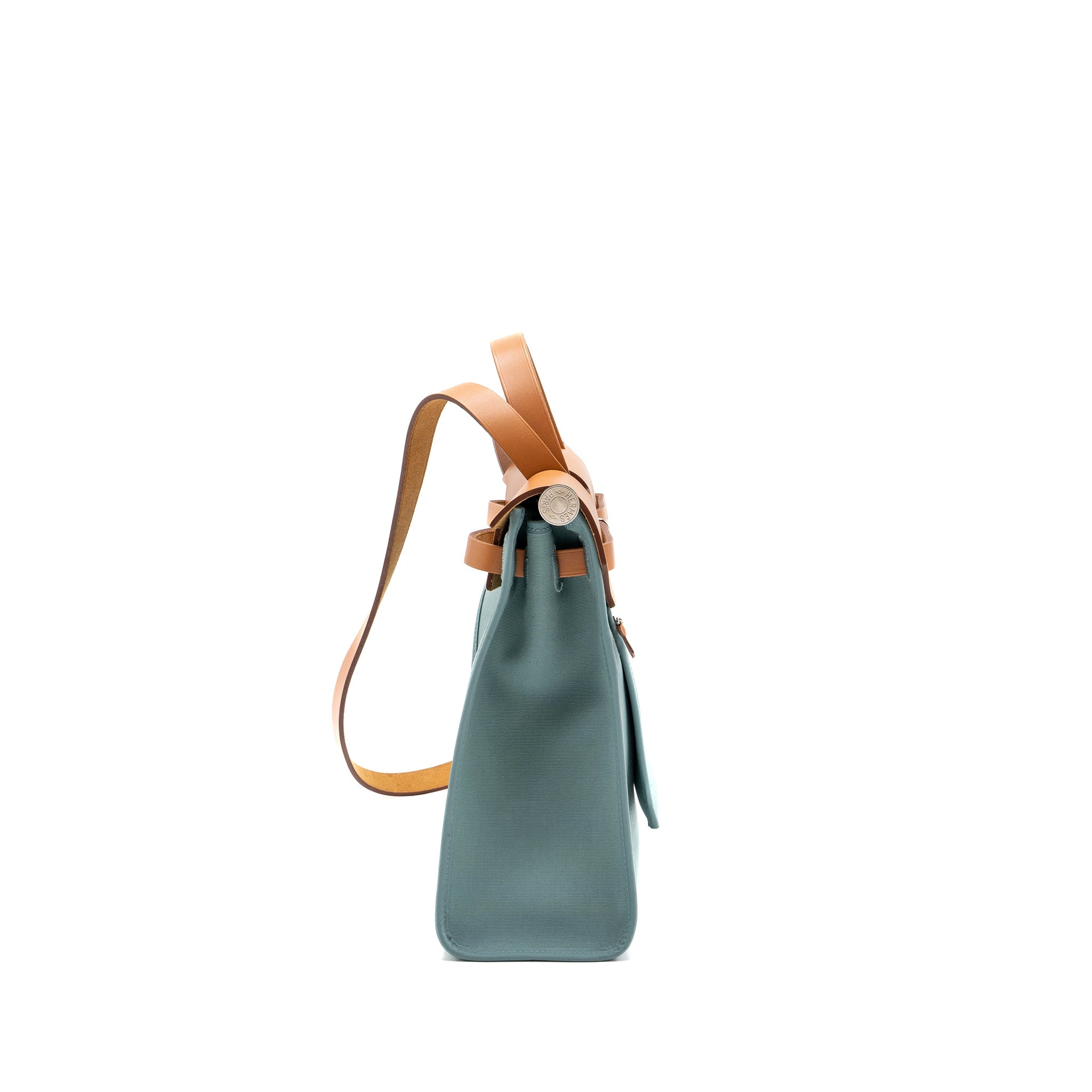 HERMES HERBAG 31 ZIP BAG LIGHT BLUE HUNTER/CANVAS SHW