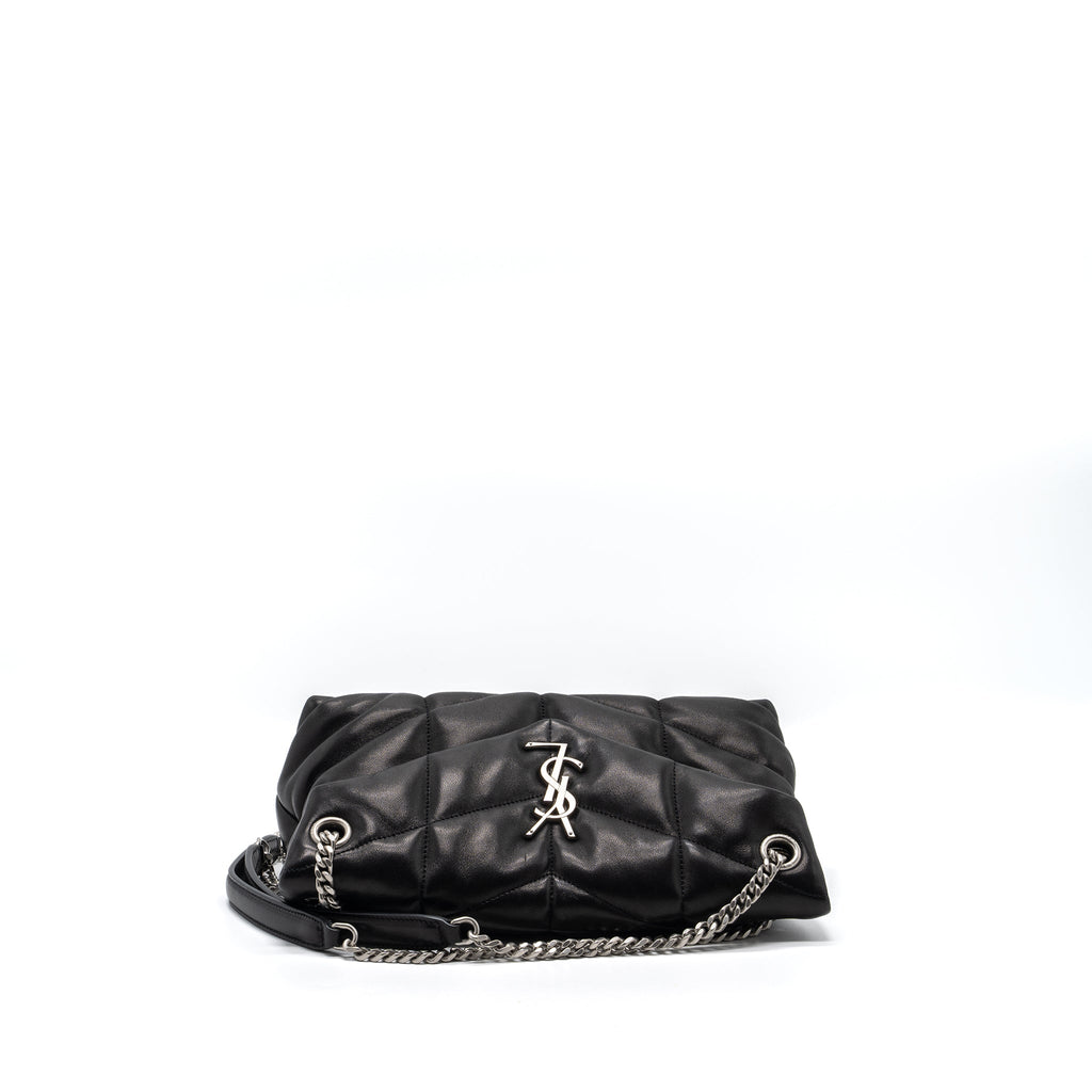 SAINT LAURENT SMALL PUFFER LAMBSKIN BLACK SHW