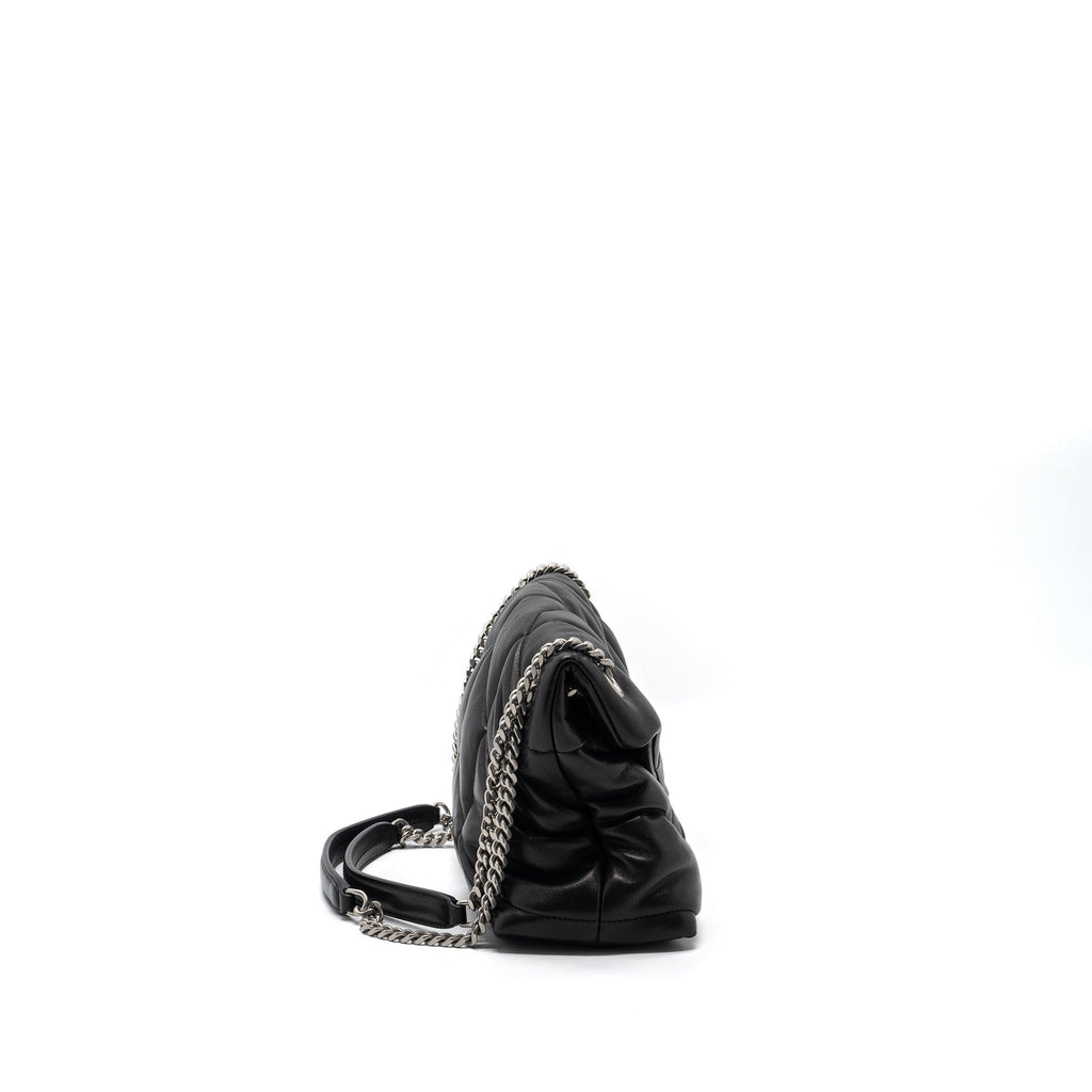 SAINT LAURENT SMALL PUFFER LAMBSKIN BLACK SHW
