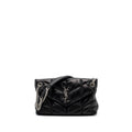SAINT LAURENT SMALL PUFFER LAMBSKIN BLACK SHW