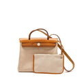 HERMES HERBAG 31 ZIP BAG TOILE CRISS VIKING/VACHE HUNTER LEATHER ECRU-BEIGE-NATURE/NATURE SHW