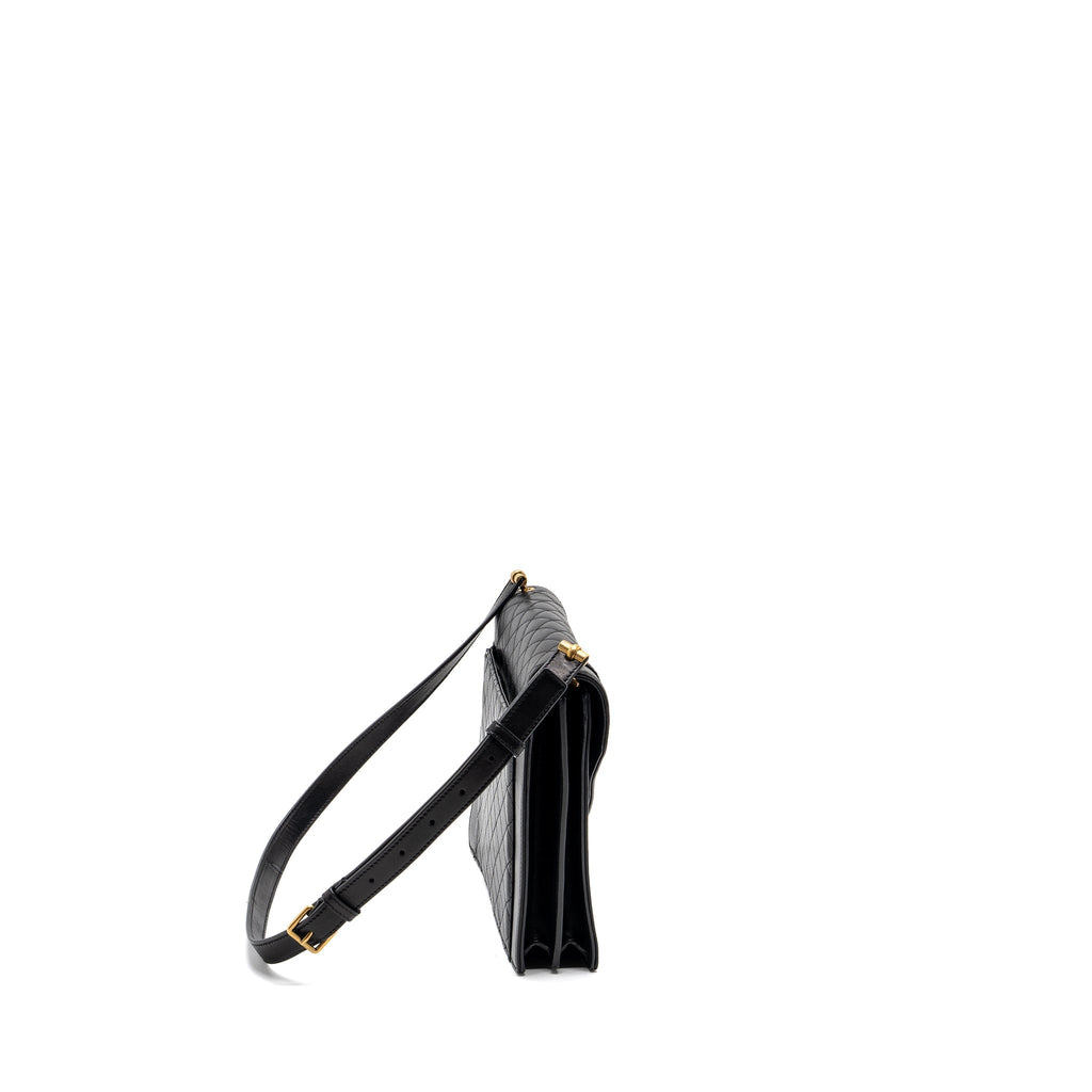 SAINT LAURENT GABY SATCHEL BAG LAMBSKIN BLACK GHW