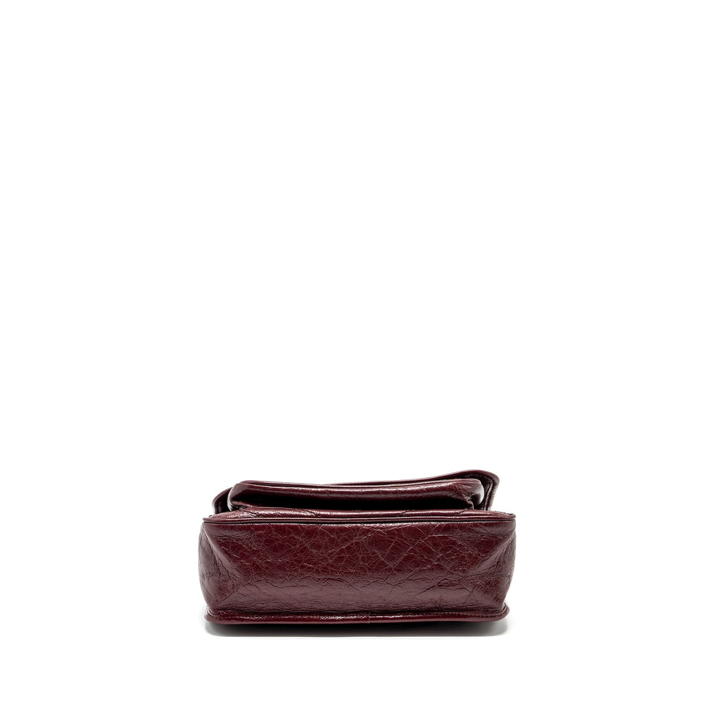 SAINT LAURENT NIKI MEDIUM LEATHER DARK RED RUTHENIUM HARDWARE