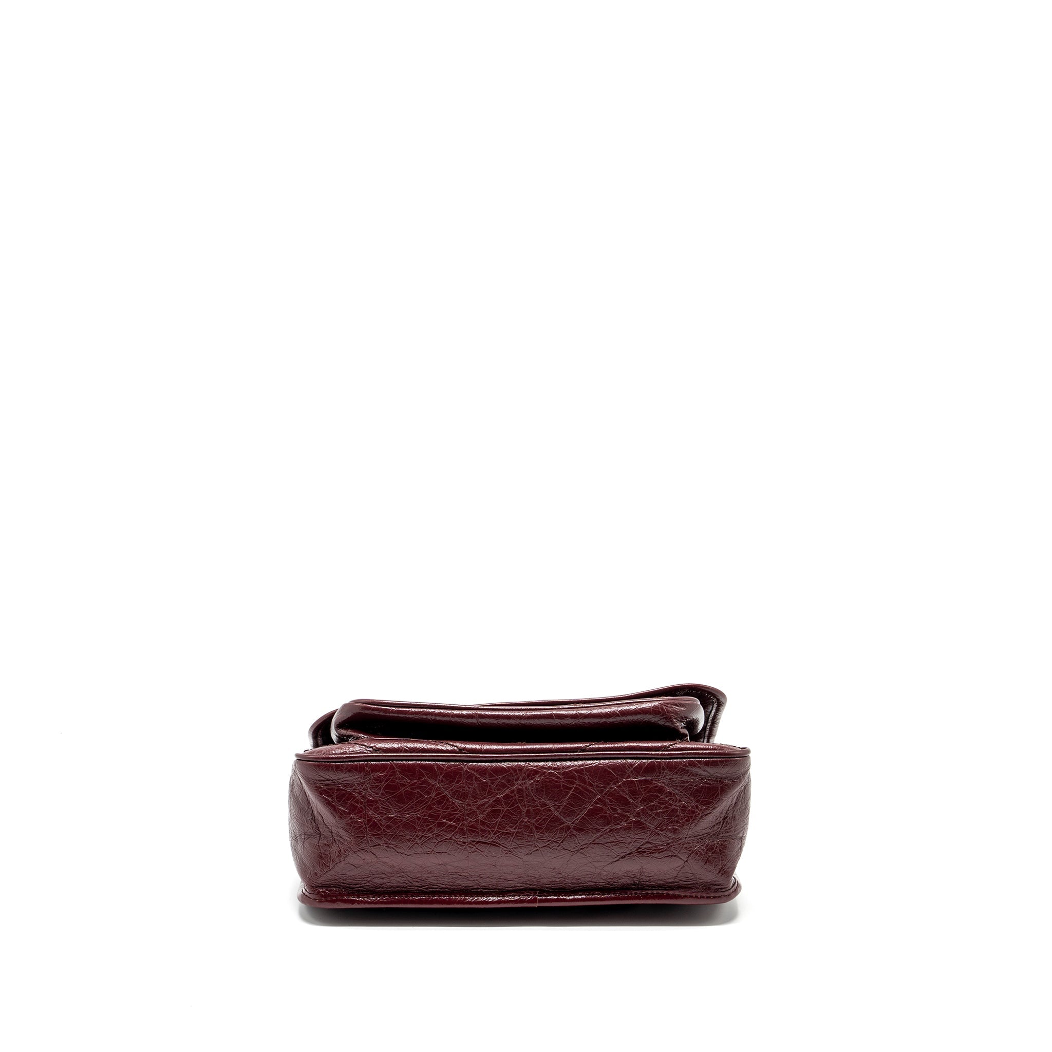SAINT LAURENT NIKI MEDIUM LEATHER DARK RED RUTHENIUM HARDWARE