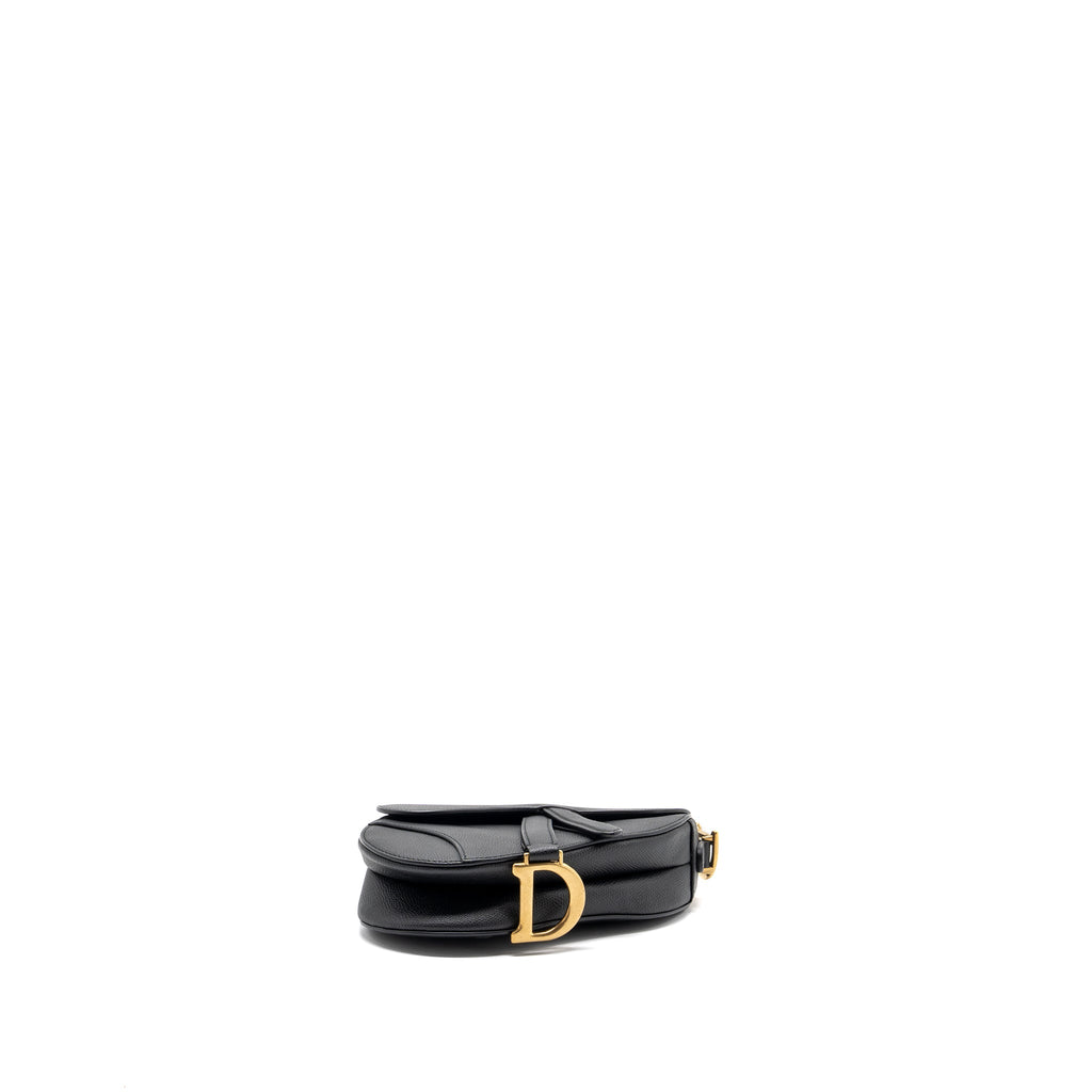 DIOR MINI SADDLE BAG CALFSKIN BLACK GHW  WITH AN EXTRA DIOR STRAP