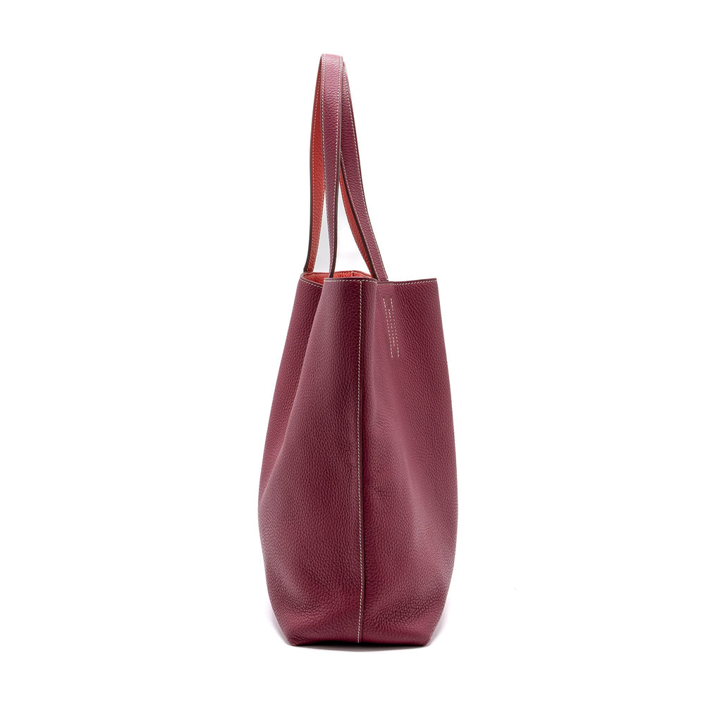 HERMES DOUBLE SENS BAG CLEMENCE DARK RED/ MULTICOLOUR