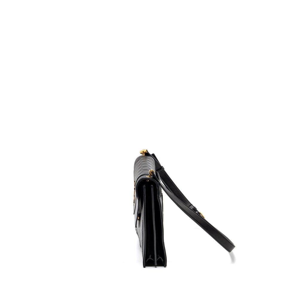 SAINT LAURENT GABY SATCHEL BAG LAMBSKIN BLACK GHW