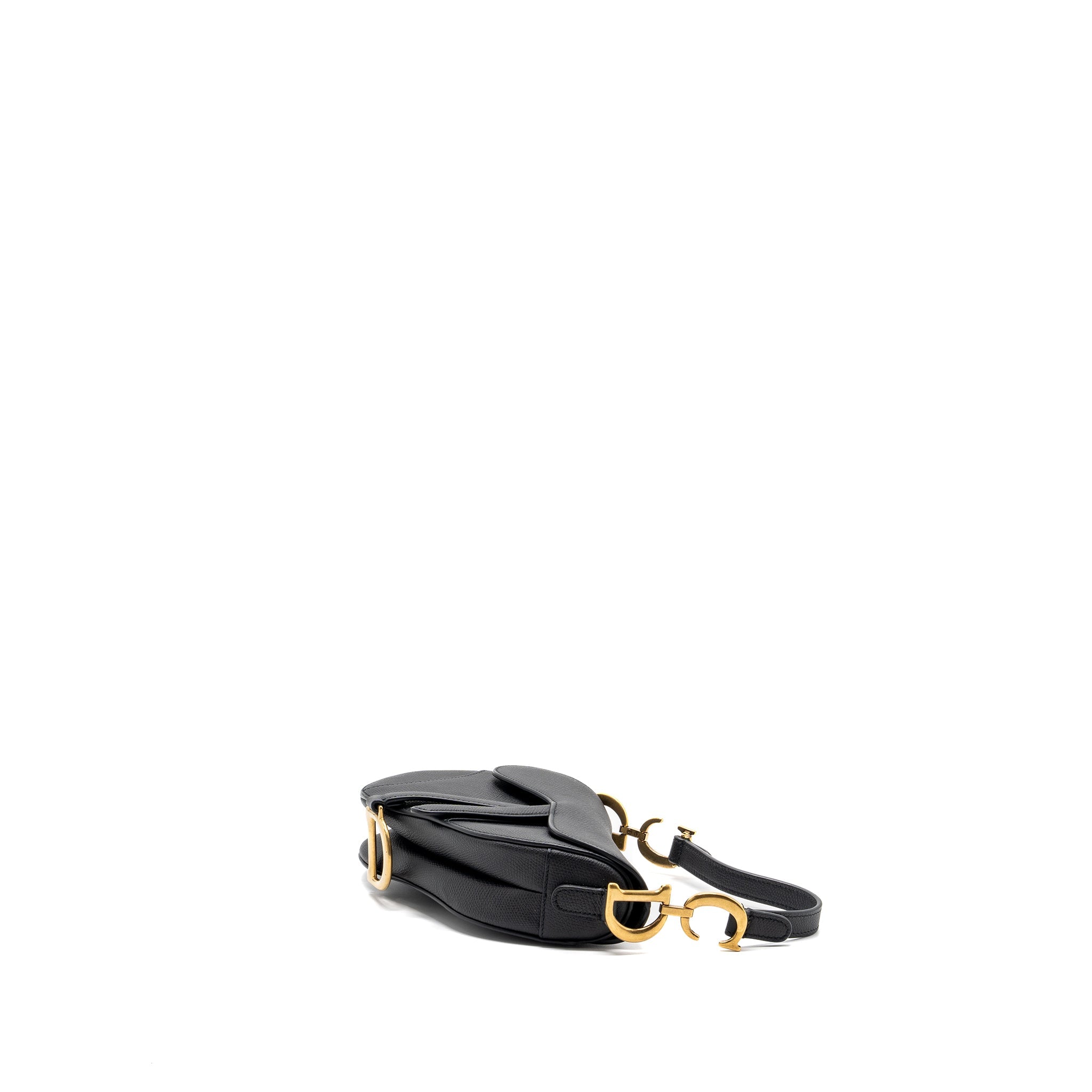 DIOR MINI SADDLE BAG CALFSKIN BLACK GHW  WITH AN EXTRA DIOR STRAP