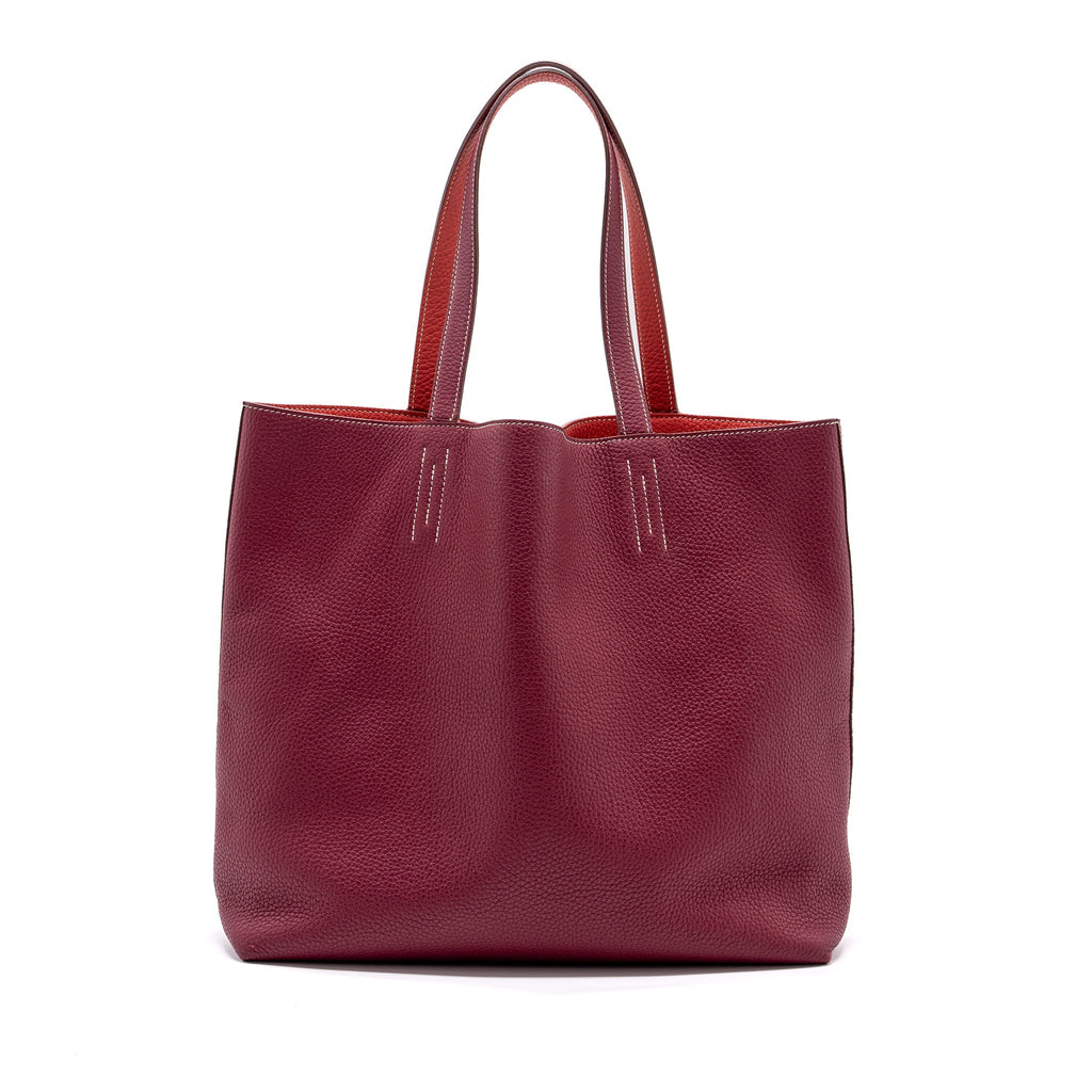 HERMES DOUBLE SENS BAG CLEMENCE DARK RED/ MULTICOLOUR