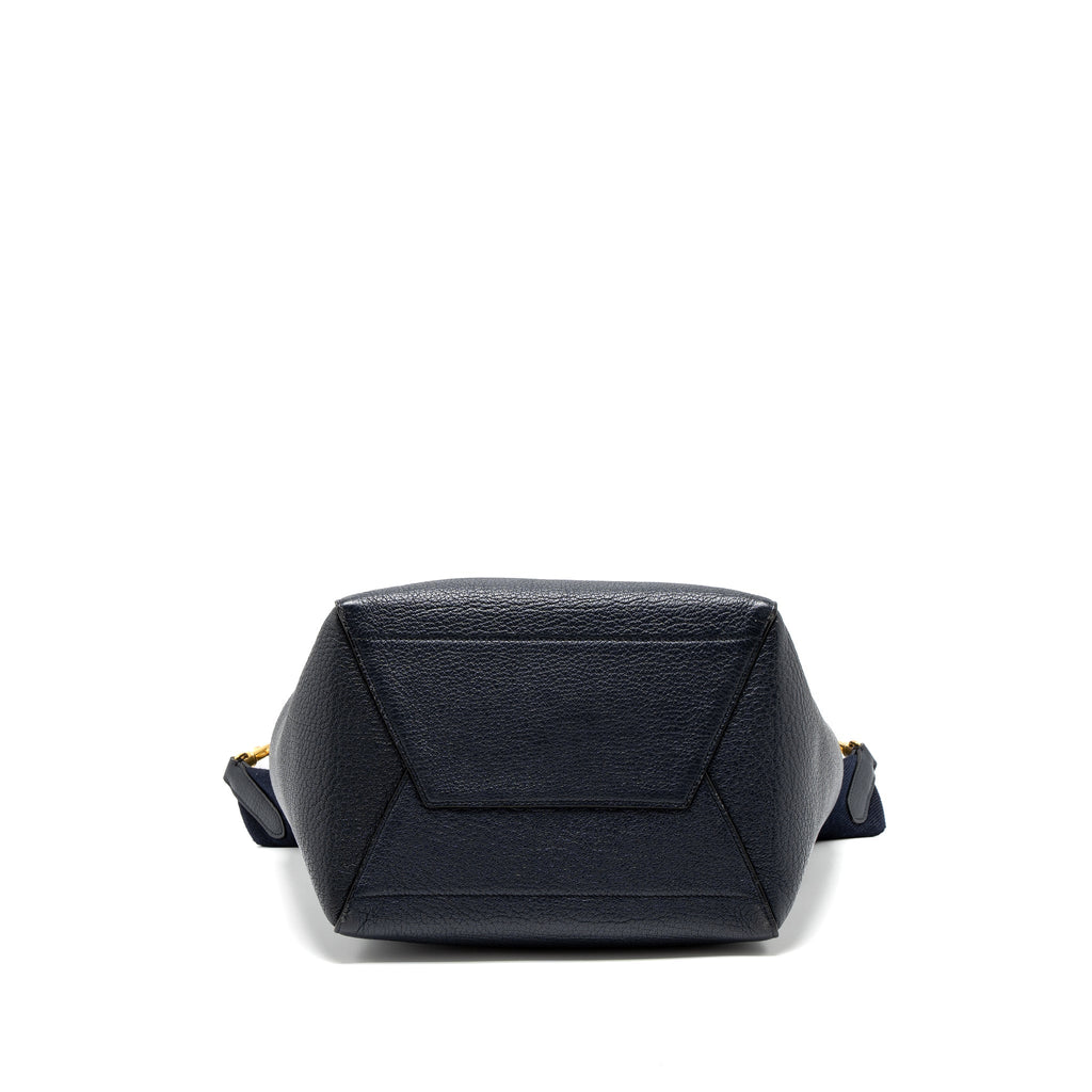 CELINE SANGLE BUCKET BAG CALFSKIN NAVY GHW