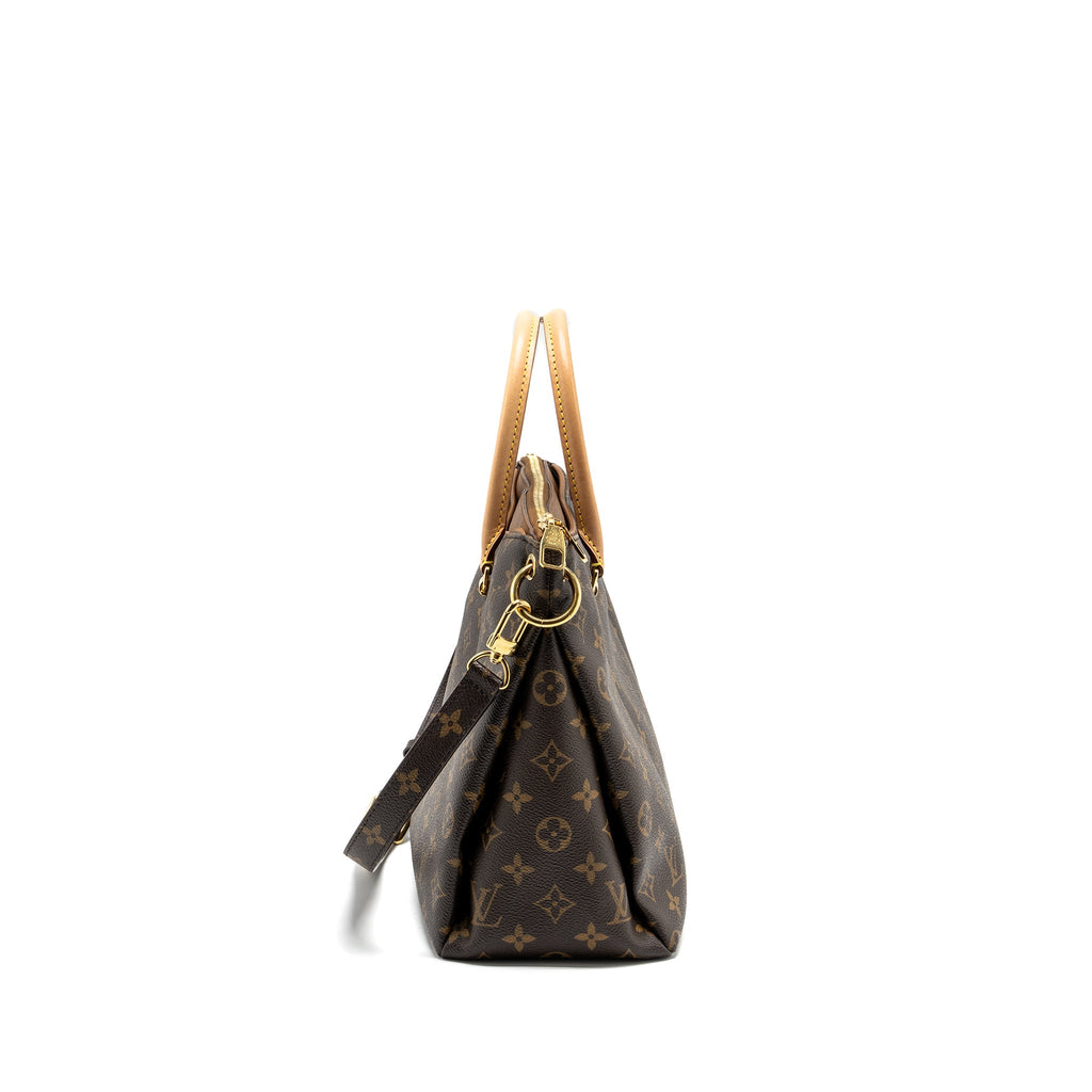 LOUIS VUITTON PALLAS TOTE BAG MONOGRAM CANVAS BROWN GHW
