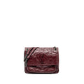 SAINT LAURENT NIKI MEDIUM LEATHER DARK RED RUTHENIUM HARDWARE