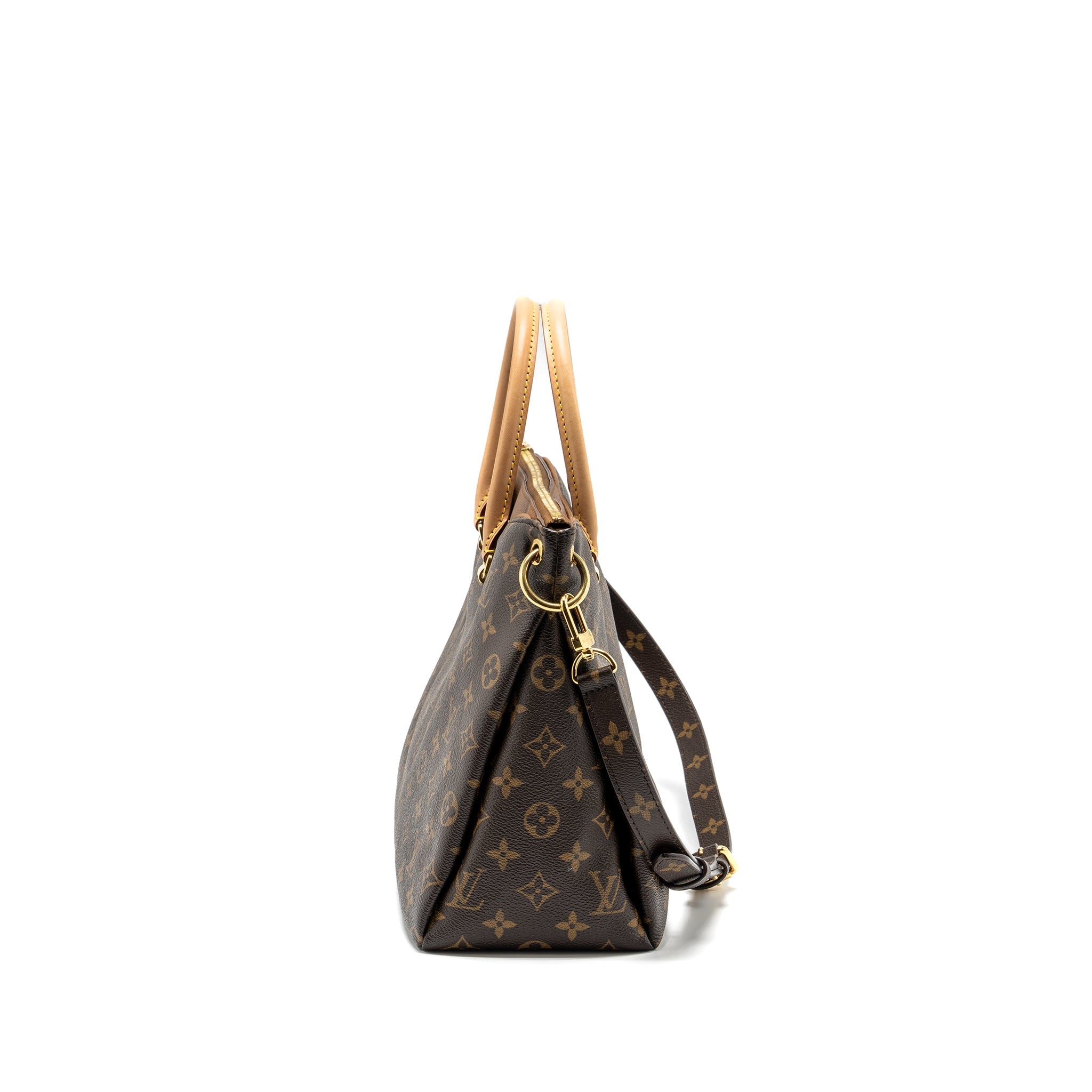 LOUIS VUITTON PALLAS TOTE BAG MONOGRAM CANVAS BROWN GHW