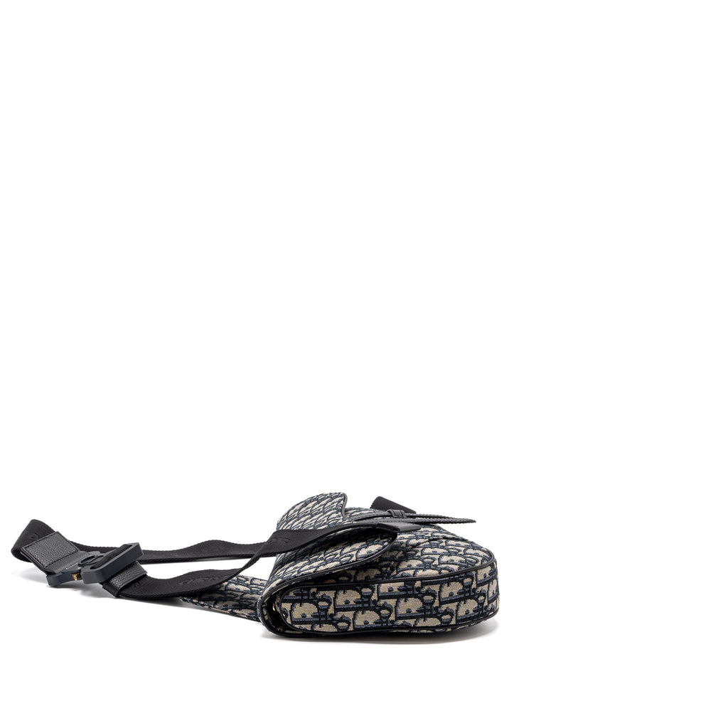 DIOR HOMME SADDLE BAG DIOR OBLIQUE JACQUARD BEIGE/BLACK GHW