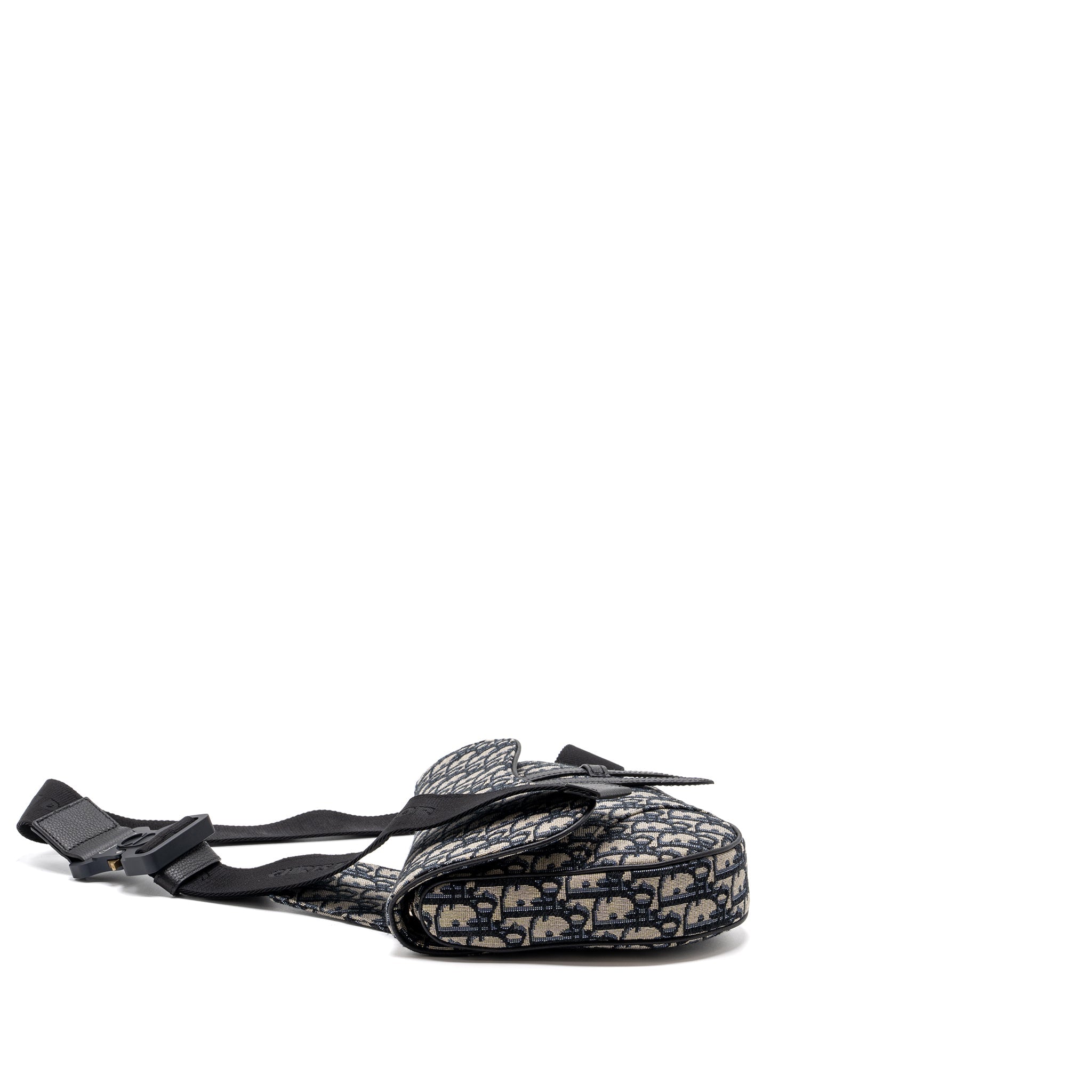 DIOR HOMME SADDLE BAG DIOR OBLIQUE JACQUARD BEIGE/BLACK GHW