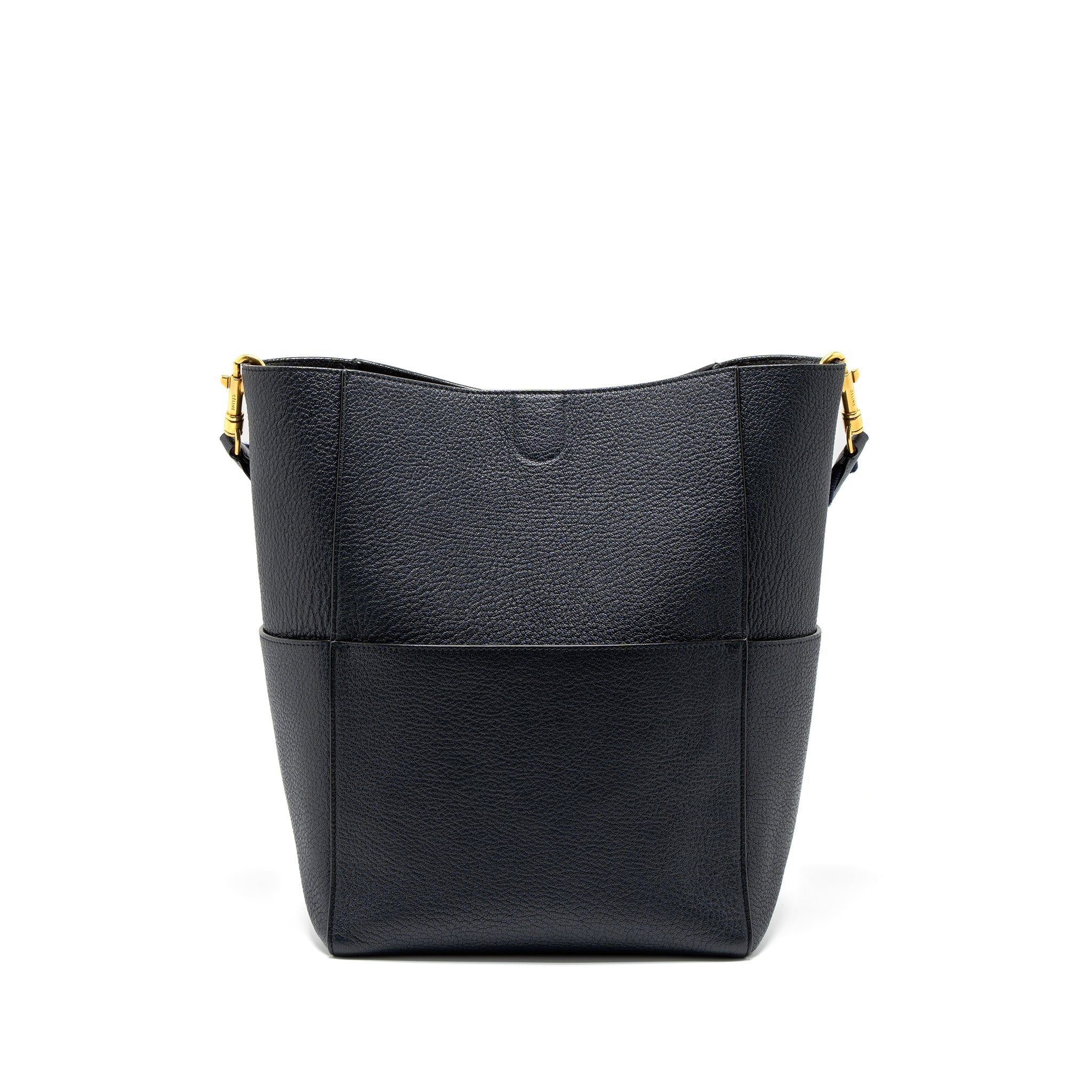 CELINE SANGLE BUCKET BAG CALFSKIN NAVY GHW