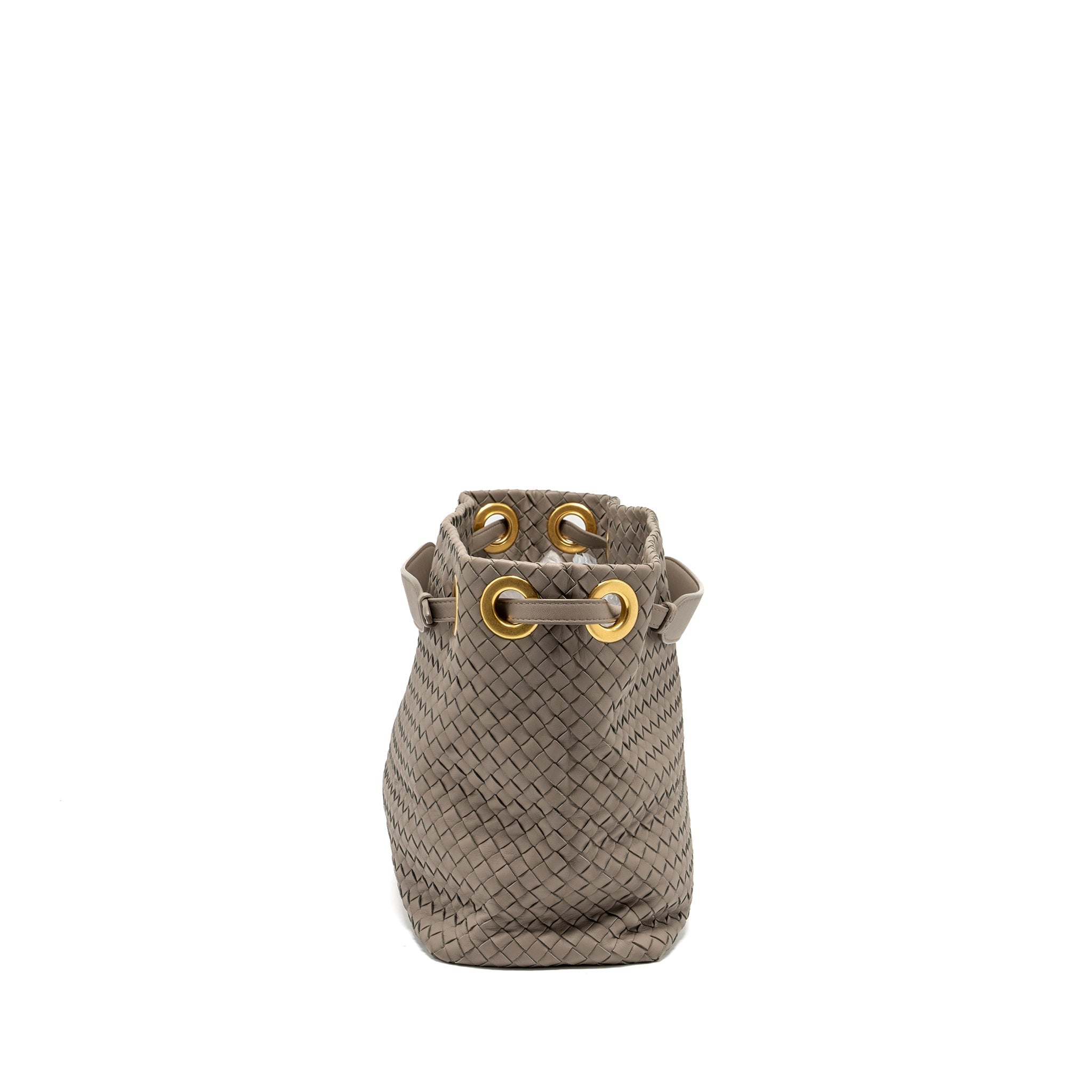 BOTTEGA VENETA TOTE BAG LAMBSKIN GREY GHW
