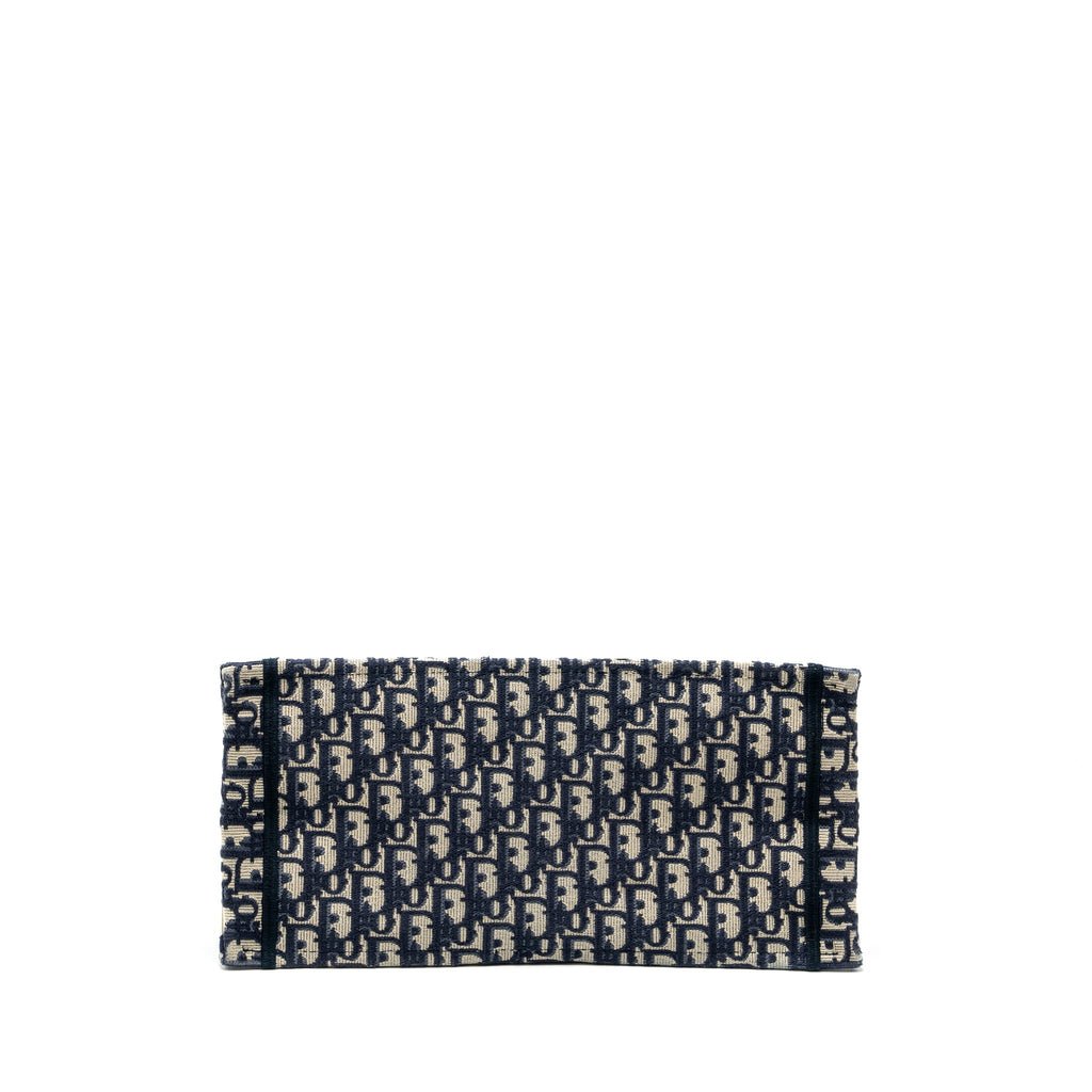 DIOR MEDIUM BOOK TOTE BLUE DIOR OBLIQUE EMBROIDERY