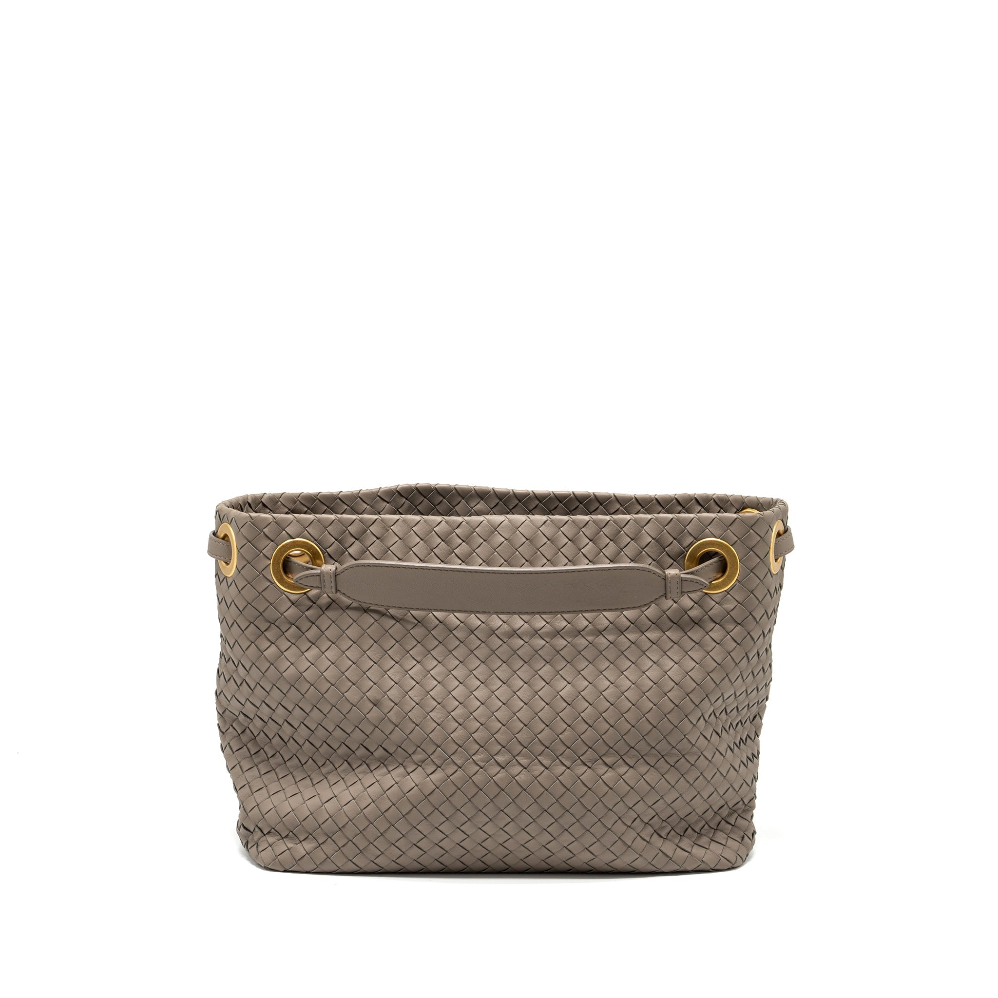 BOTTEGA VENETA TOTE BAG LAMBSKIN GREY GHW