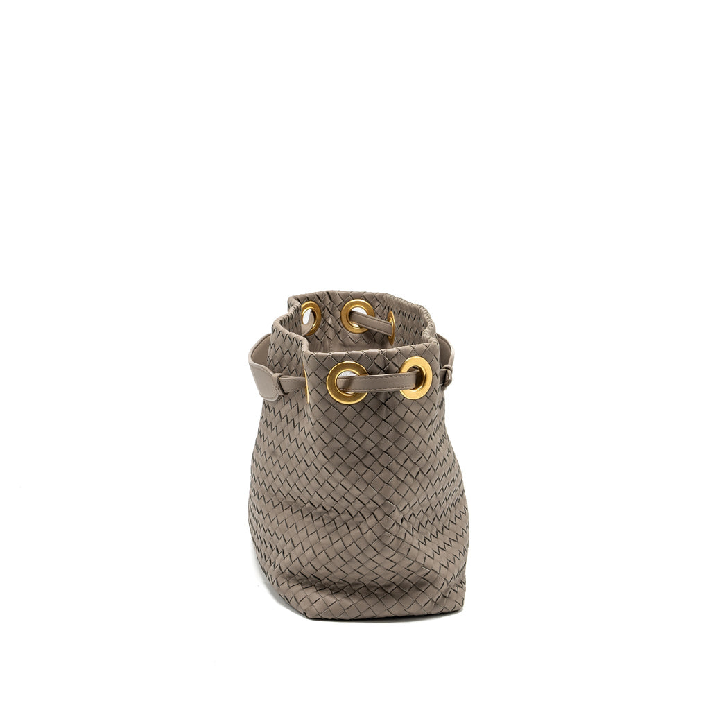 BOTTEGA VENETA TOTE BAG LAMBSKIN GREY GHW