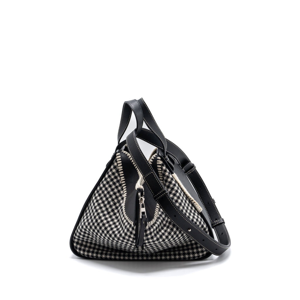 LOEWE SMALL HAMMOCK BAG CALFSKIN / FABRIC MULTICOLOR BLACK / WHITE SHW