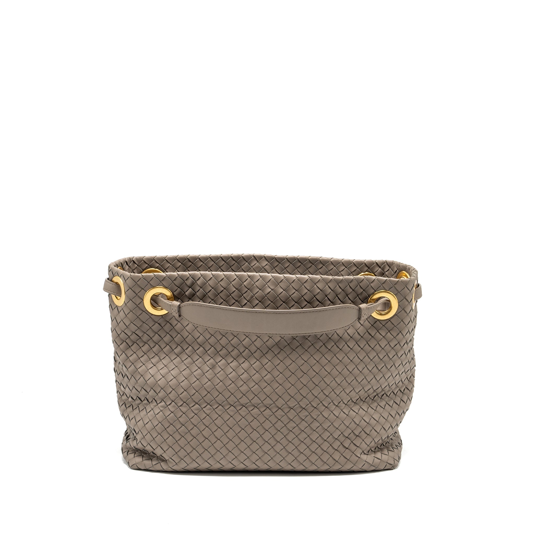 BOTTEGA VENETA TOTE BAG LAMBSKIN GREY GHW