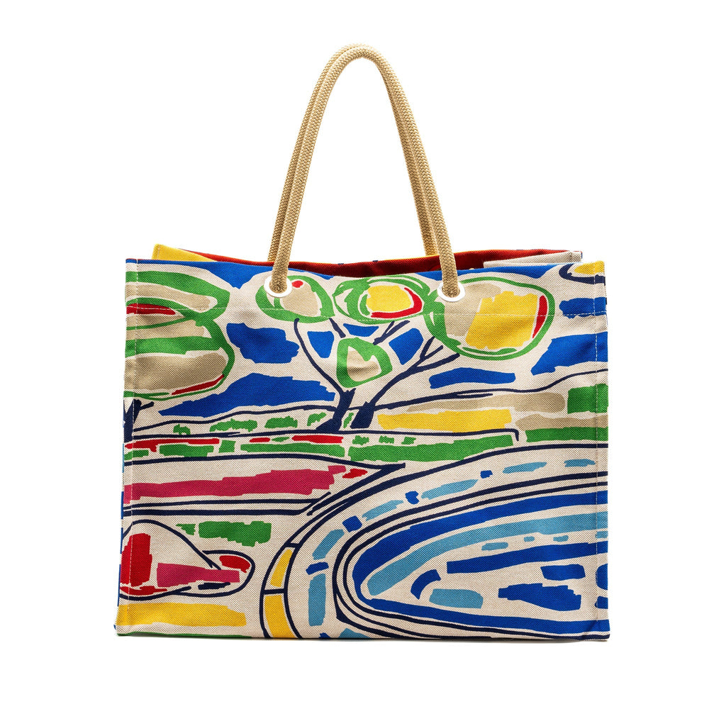 HERMES FARNIENTE BEACH BAG COTTON MULTICOLOUR SHW