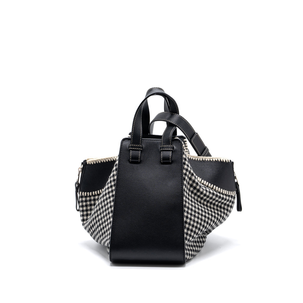 LOEWE SMALL HAMMOCK BAG CALFSKIN / FABRIC MULTICOLOR BLACK / WHITE SHW