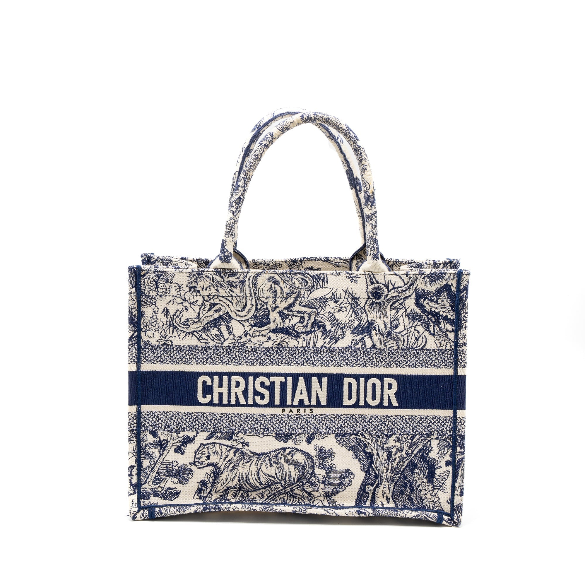 DIOR MEDIUM BOOK TOTE BLUE TOILE DE JOUY EMBROIDERY