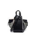 LOEWE SMALL HAMMOCK BAG CALFSKIN / FABRIC MULTICOLOR BLACK / WHITE SHW