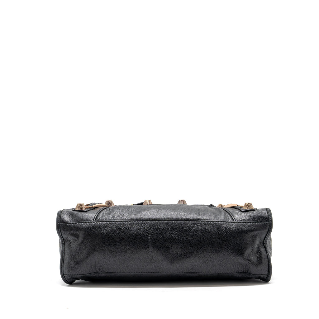 BALENCIAGA GIANT CITY BAG LEATHER BLACK RGHW