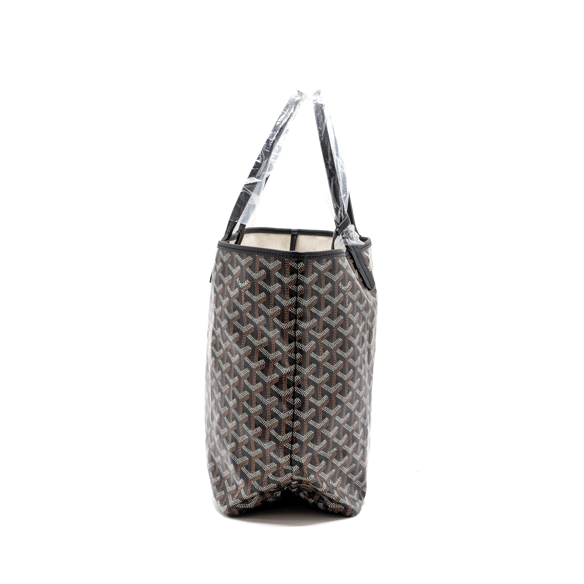 GOYARD SAINT LOUIS PM TOTE BAG GOYARD LINE CANVAS BLACK SHW