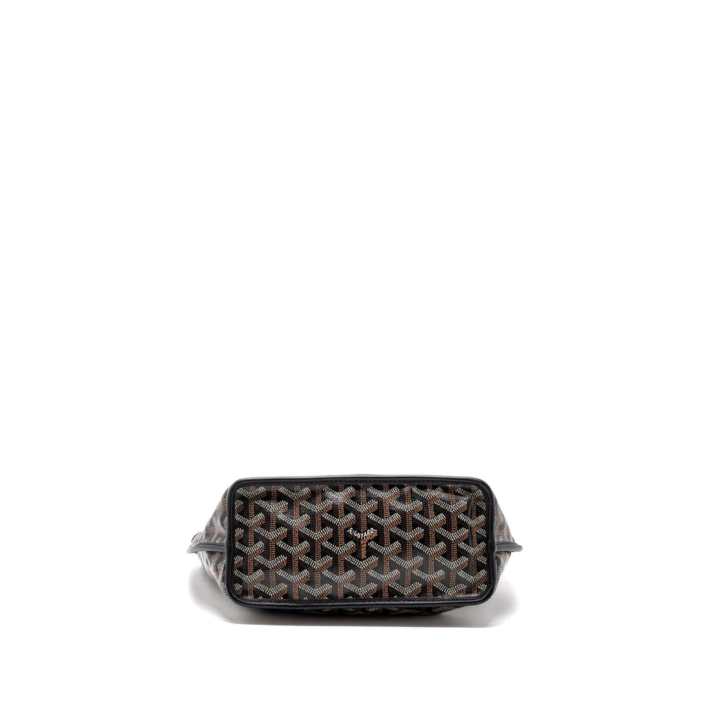 GOYARD MINI ANJOU TOTE BAG GOYARDLINE CANVAS / CALFSKIN BLACK SHW