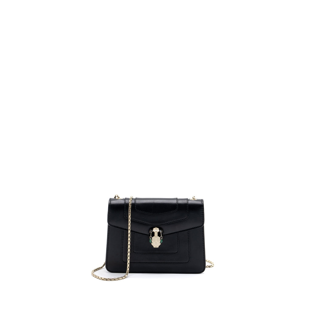 BVLGARI SERPENTI FOREVER CROSSBODY BAG CALFSKIN BLACK LGHW