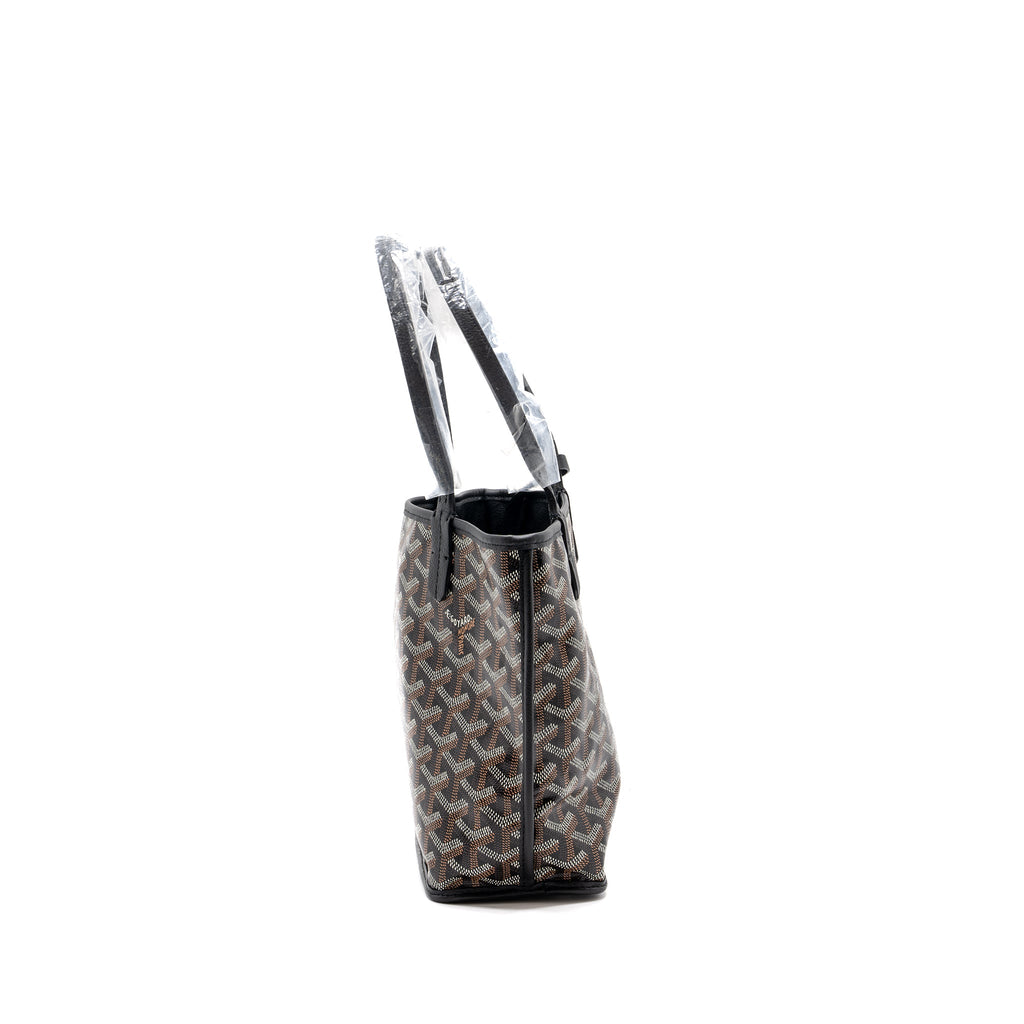 GOYARD MINI ANJOU TOTE BAG GOYARDLINE CANVAS / CALFSKIN BLACK SHW