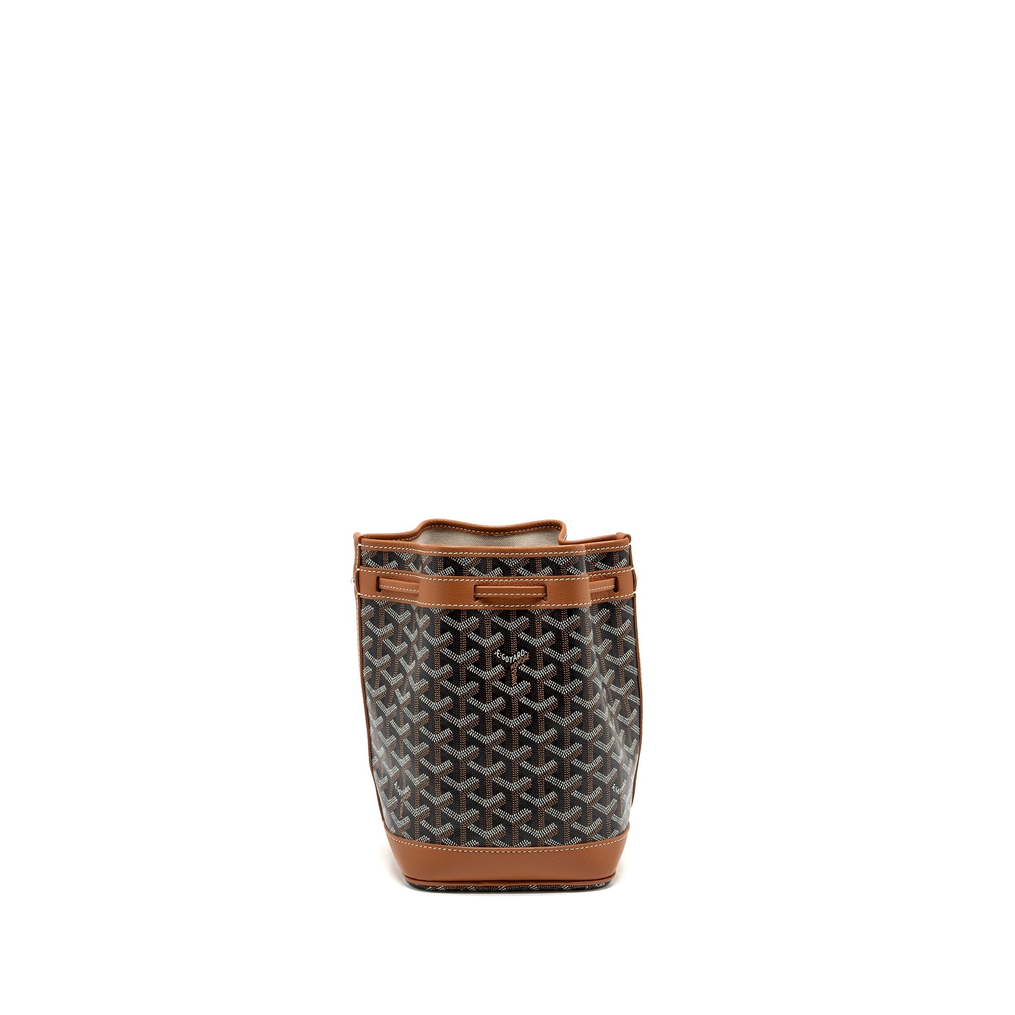 GOYARD PETIT FLOT BUCKET BAG CANVAS / CALFSKIN BROW SHW