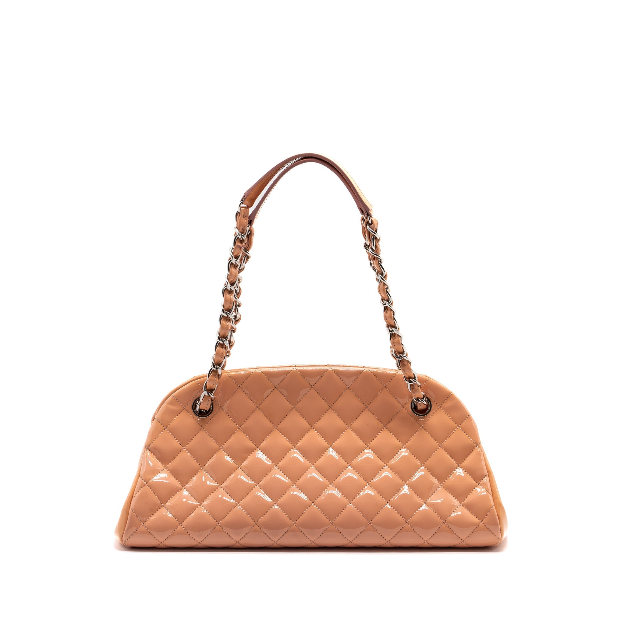 CHANEL SHOULDER BAG PATENT LEATHER PINK SHW