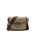 GUCCI HORSEBIT 1955 SHOULDER BAG GG SUPREME CANVAS BEIGE/EBONY GHW